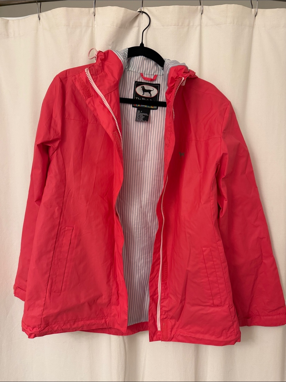 The Black Dog Pink Hooded Rain Jacket